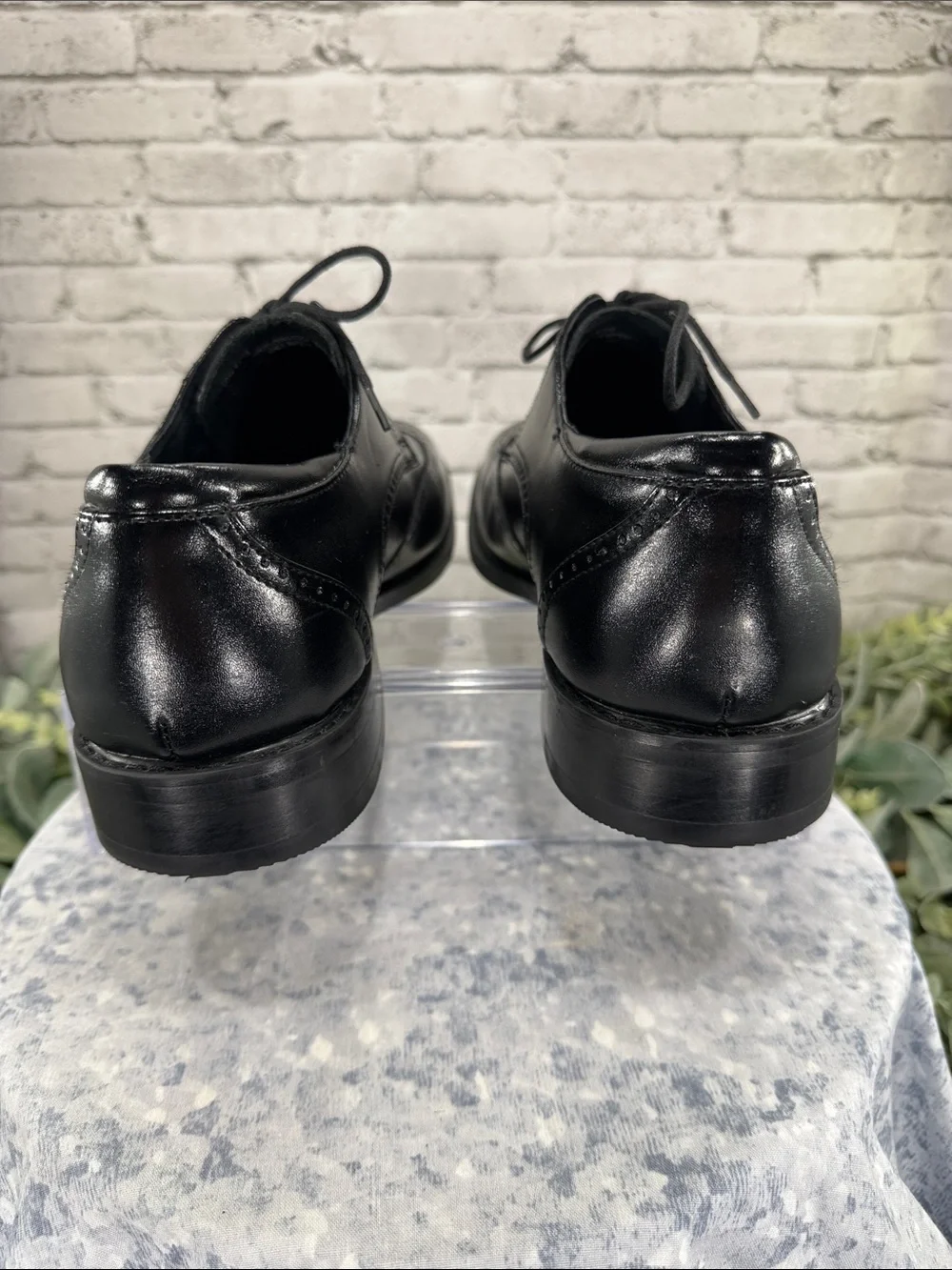 JOSEPH ABBOUD - Black Leather Wingtip Dress Oxfords - Mens 9W(EEE) 🖤 EUC